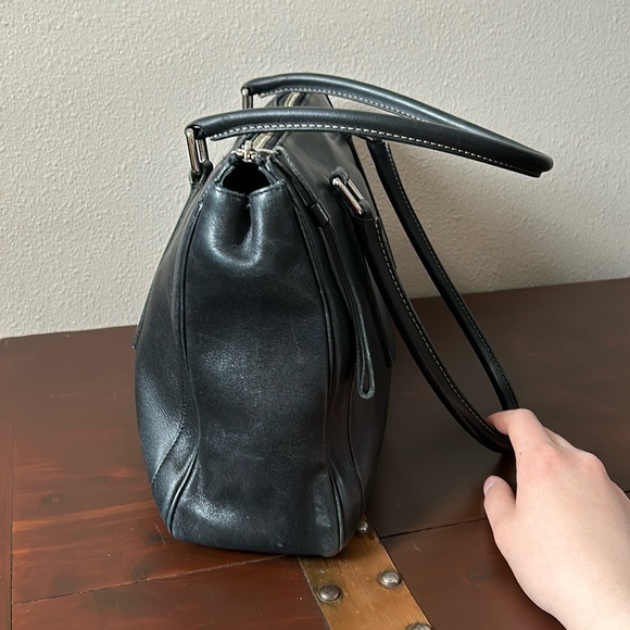 Vintage Coach Black Leather Bonnie Legacy Zip Large Shoulder Bag Y2K - Picture 10 of 14